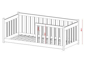 CONCEPT 80x180 grey children's cot bed Lano Furniture