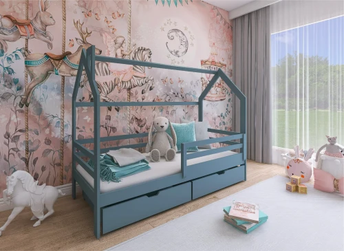 LILA 90x180 grey children's house bed Lano Furniture