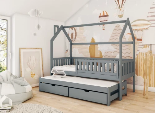 MONKEY 90x180 graphite children's house bed Lano Furniture