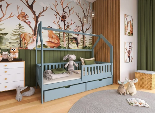 NATAN 90x180 grey children's house bed Lano Furniture