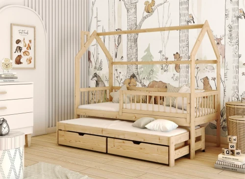 PAPI 80x160 pine children's house bed Lano Furniture