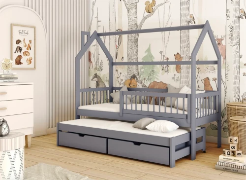 PAPI 90x180 grey children's house bed Lano Furniture