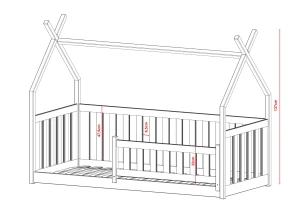 BOGUŚ 90x180 pink children's tipi cot bed Lano Furniture