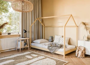 LUCKY 80x160 borovica detská Montessori podlahová posteľ domečková Lano Nábytok