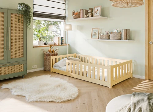 BELLA 80x180 nenatřené dřevo dětská postel Montessori Lano Nábytek