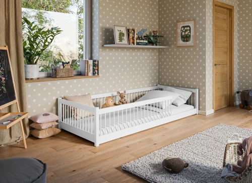 PEDRO 80x180 biela detská Montessori podlahová posteľ Lano Nábytok