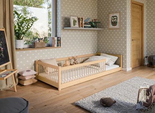 PEDRO 80x180 borovica detská Montessori podlahová posteľ Lano Nábytok