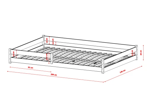 FINI 140x200 biela detská Montessori podlahová posteľ Lano Nábytok