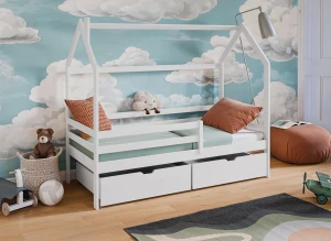 LILA 90x180 white children's house bed Lano Furniture