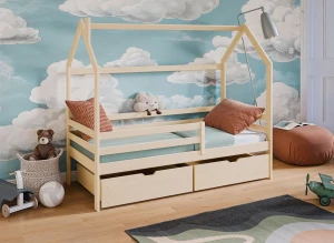 LILA 90x180 pine children's house bed Lano Furniture