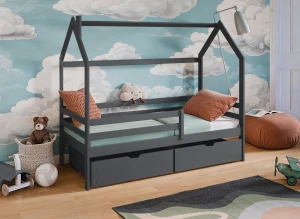 LILA 80x180 graphite children's house bed Lano Furniture