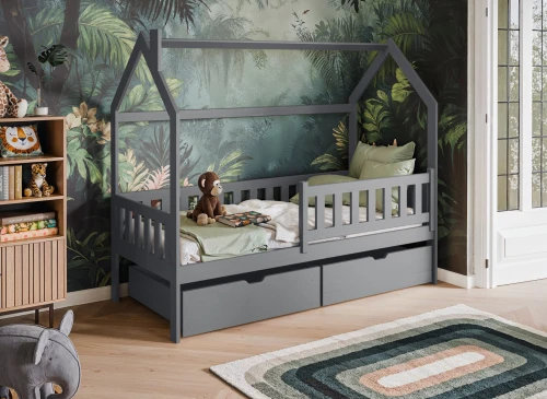 NATAN 80x160 grey children's house bed Lano Furniture