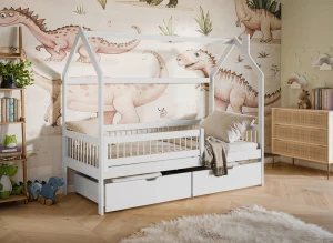 OSKAR 90x180 white children's house bed Lano Furniture