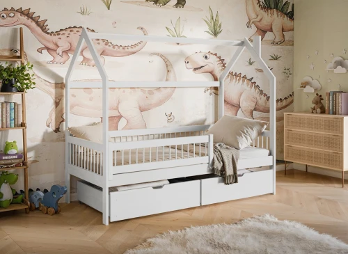 OSKAR 90x180 white children's house bed Lano Furniture