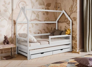 PAPI 80x160 white children's house bed Lano Furniture