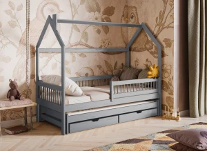 PAPI 80x180 grey children's house bed Lano Furniture
