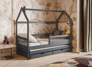 PAPI 80x160 graphite children's house bed Lano Furniture