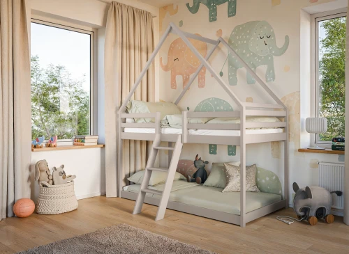 SWEET 90x200 kašmír poschodová posteľ domček Lano Nábytok