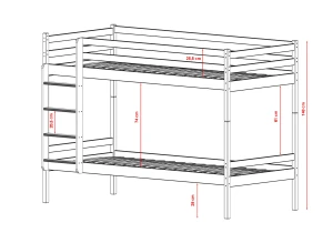 NICO 80x180 cashmere bunk bed Lano Furniture