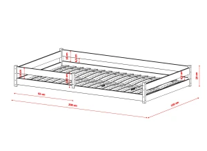 ZOFIA 120x200 kašmír jednolôžková detská posteľ Lano Nábytok