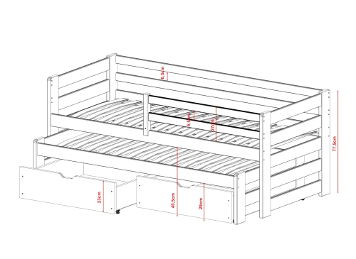 SENSO 90x180 kašmír výsuvná dvojitá posteľ Lano Nábytok