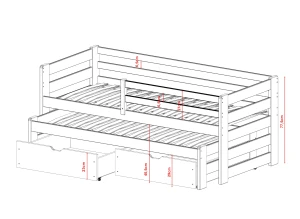 SENSO 90x200 kašmír výsuvná dvojitá posteľ Lano Nábytok