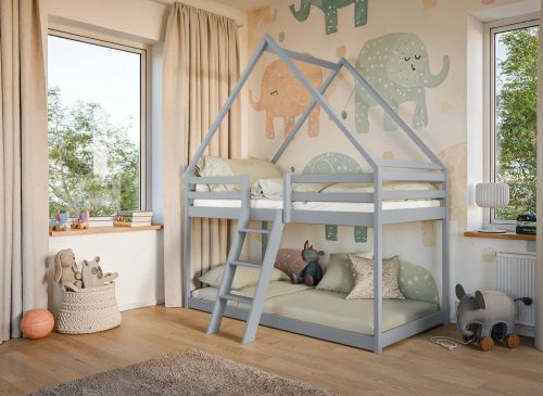 SWEET 90x200 popolová poschodová posteľ domček Lano Nábytok