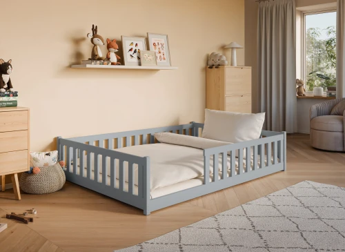 MATI 140x200 popolavá detská Montessori podlahová posteľ Lano Nábytok