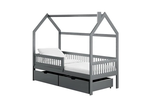 OSKAR 90x180 graphite children's house bed Lano Furniture