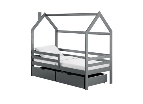 LILA 80x160 graphite children's house bed Lano Furniture