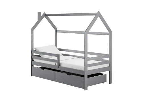 LILA 90x180 grey children's house bed Lano Furniture
