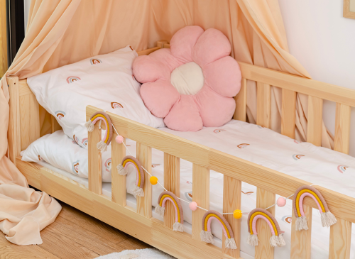 BELLA 90x190 borovica detská Montessori podlahová posteľ Lano Nábytok