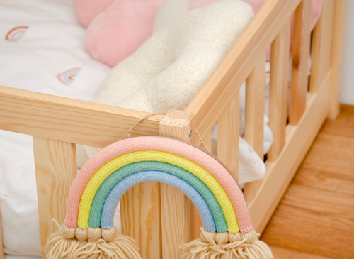 BELLA 90x190 borovica detská Montessori podlahová posteľ Lano Nábytok