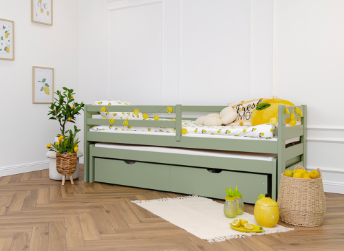 SENSO 80x160 olive green double trundle bed Lano Furniture