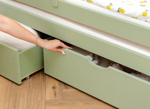 SENSO 80x160 olive green double trundle bed Lano Furniture