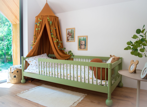 STAR 90x200 olivová jednolôžková detská posteľ montessori Lano Nábytok