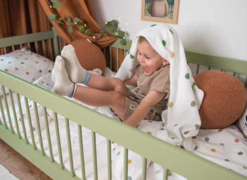 STAR 90x200 olivová jednolôžková detská posteľ montessori Lano Nábytok