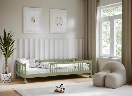 STAR 90x200 olivová jednolôžková detská posteľ montessori Lano Nábytok