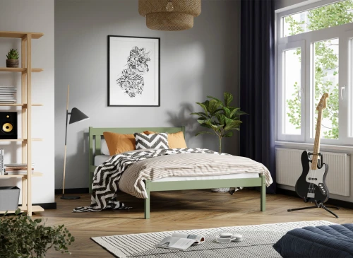 TEEN 120x200 olive green youth single bed Lano Furniture