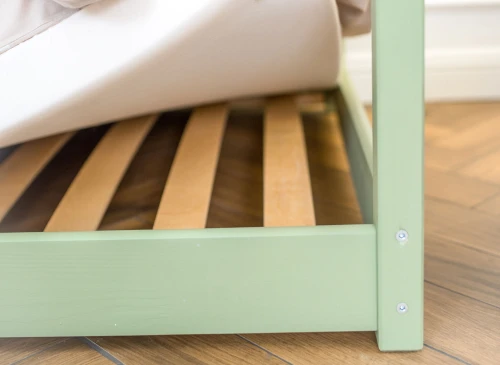 MORIS 80x180 olive green single children's house bed Lano Furniture