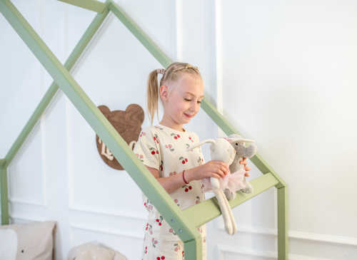 MORIS 80x180 olive green single children's house bed Lano Furniture