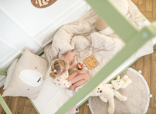 MORIS 80x180 olive green single children's house bed Lano Furniture