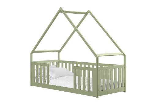 BEE 90x180 olive green Montessori floor children's house bed Lano Furniture
