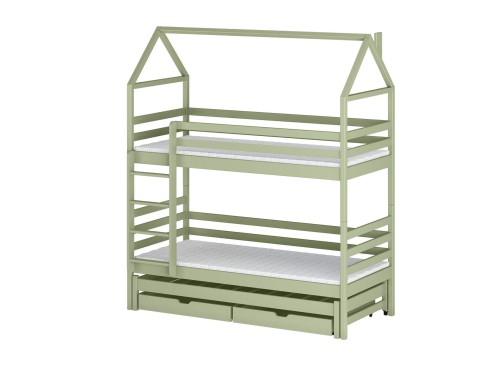 DALIA 80x190 olive green house bunk bed Lano Furniture