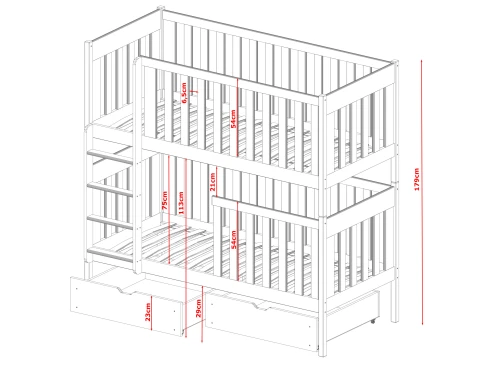 DAWID 80x160 cashmere bunk bed Lano Furniture
