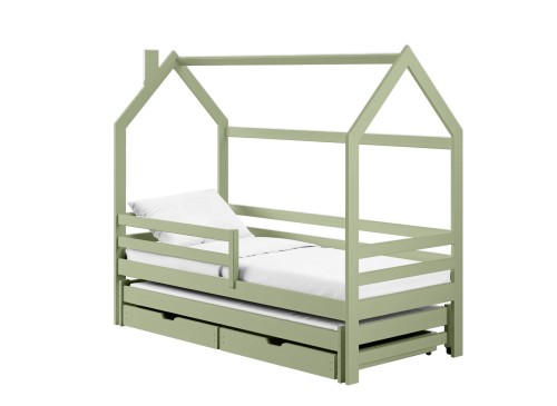 DANEK 80x160 olive green children's house bed Lano Furniture