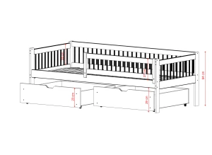 EDI 80x160 cashmere single children's bed Lano Furniture