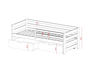 ERGO 80x190 cashmere single children's bed Lano Furniture