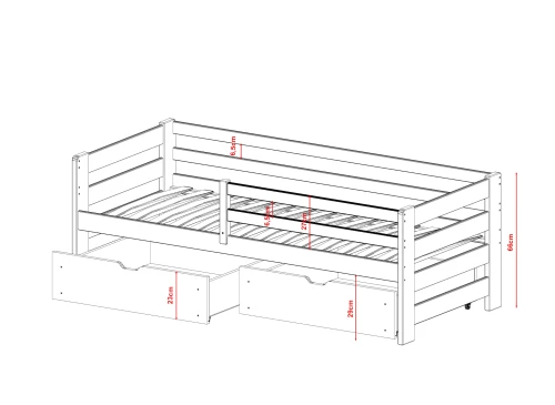 ERGO 90x180 cashmere single children's bed Lano Furniture