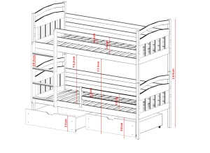 GABI 90x190 cashmere bunk bed Lano Furniture